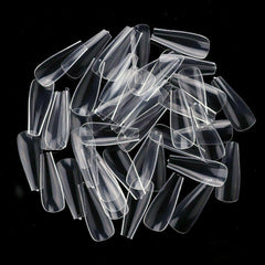 500Pcs Fake Nails French Tips White Clear Stiletto False Gel Pointy Art Acrylic
