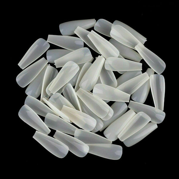 500Pcs Fake Nails French Tips White Clear Stiletto False Gel Pointy Art Acrylic - Lets Party