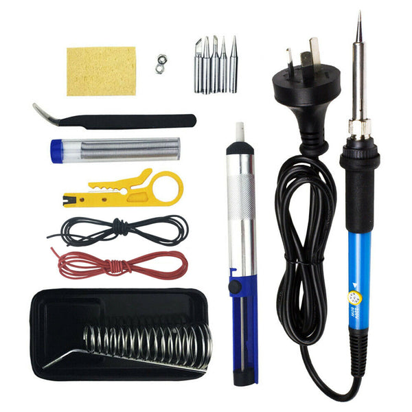 60W Electric Soldering Iron Kit Solder Welding Tool Stand Adjustable Temperature - Lets Party