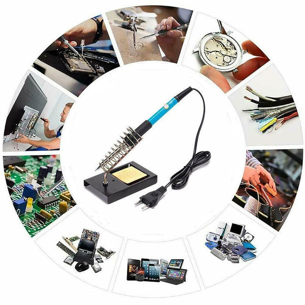 60W Electric Soldering Iron Kit Solder Welding Tool Stand Adjustable Temperature - Lets Party