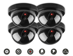 4x Dummy Fake Camera Surveillance CCTV Security Dome Camera Flashing LED Light