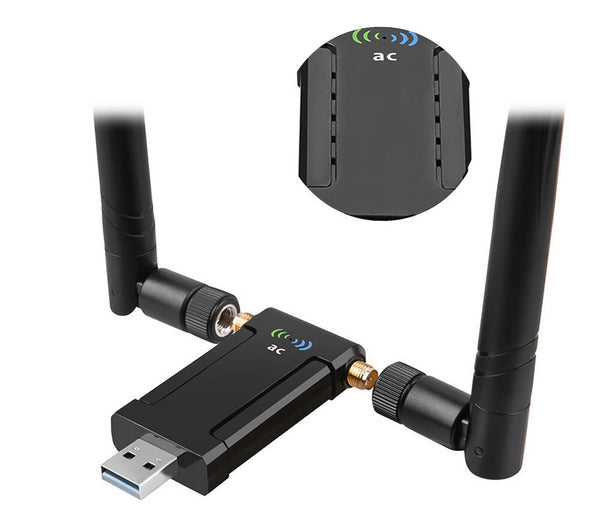 AC1200 High Power USB AC Wireless WiFi Adapter Dongle 5dBi Dual Antenna 802.11AC - Lets Party