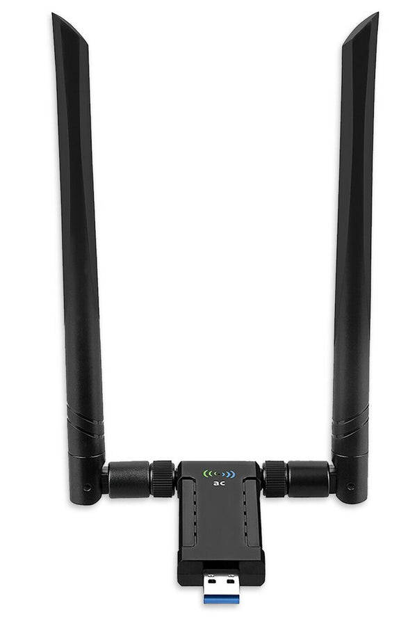 AC1200 High Power USB AC Wireless WiFi Adapter Dongle 5dBi Dual Antenna 802.11AC - Lets Party