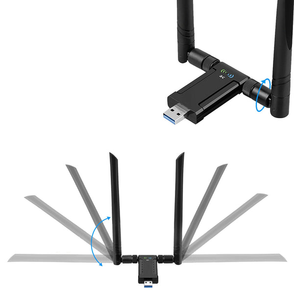 AC1200 High Power USB AC Wireless WiFi Adapter Dongle 5dBi Dual Antenna 802.11AC - Lets Party