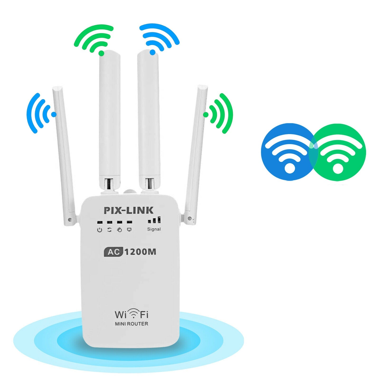 1200Mbps Dual Band Wireless WiFi Repeater Router Range Extender Signal Booster - Lets Party