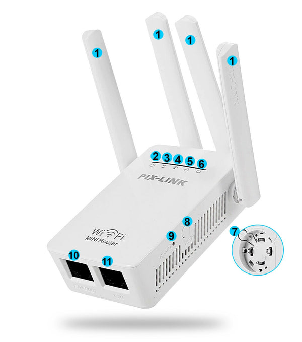 1200Mbps Dual Band Wireless WiFi Repeater Router Range Extender Signal Booster - Lets Party