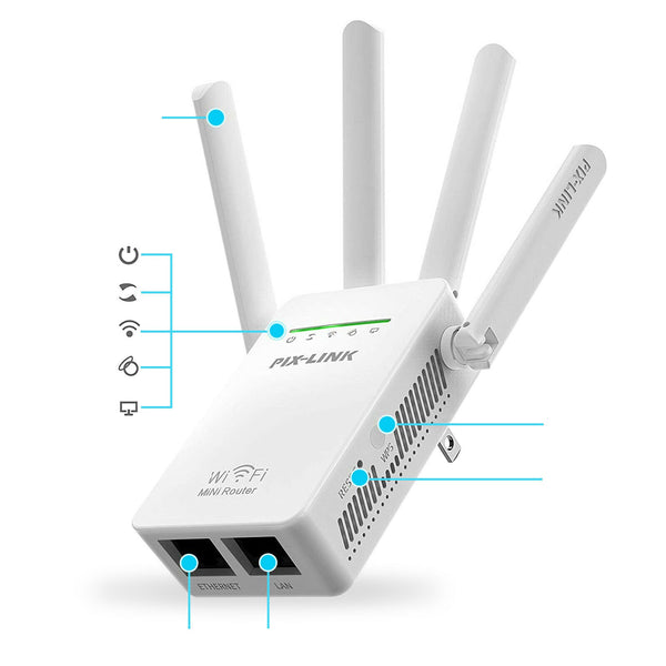 1200Mbps Dual Band Wireless WiFi Repeater Router Range Extender Signal Booster - Lets Party