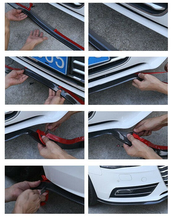Universal Rubber Car Front Bumper Lip Skirt Protector Body Spoiler Splitter 2.5M - Lets Party