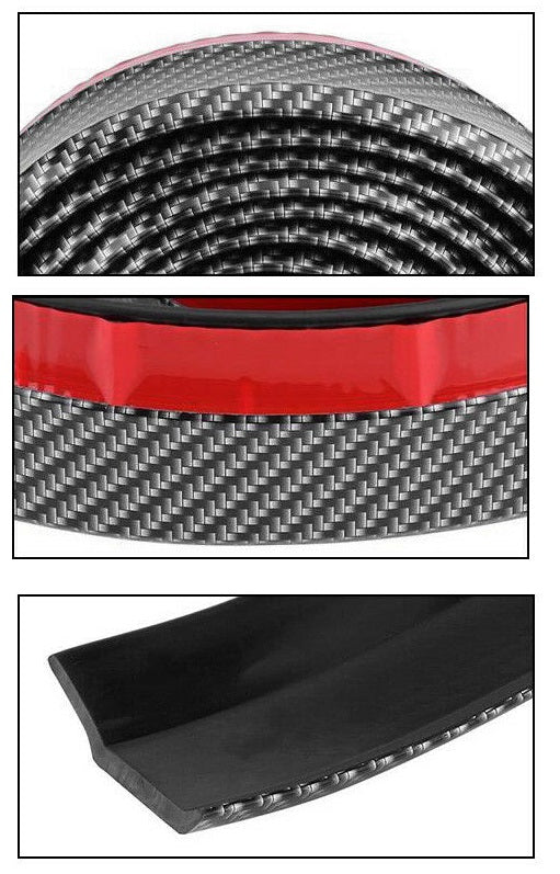 Universal Rubber Car Front Bumper Lip Skirt Protector Body Spoiler Splitter 2.5M - Lets Party