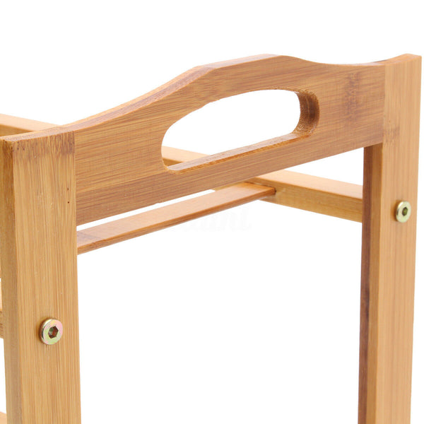 3 Tiers Layers Bamboo Shoe Rack Storage Organizer Wooden Shelf Stand Shelves - Lets Party