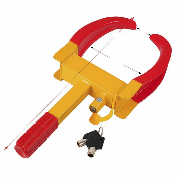 Heavy Duty Wheel Clamp Lock Vehicle Caravan Car Security Anti-theft w/ 2 keys - Lets Party