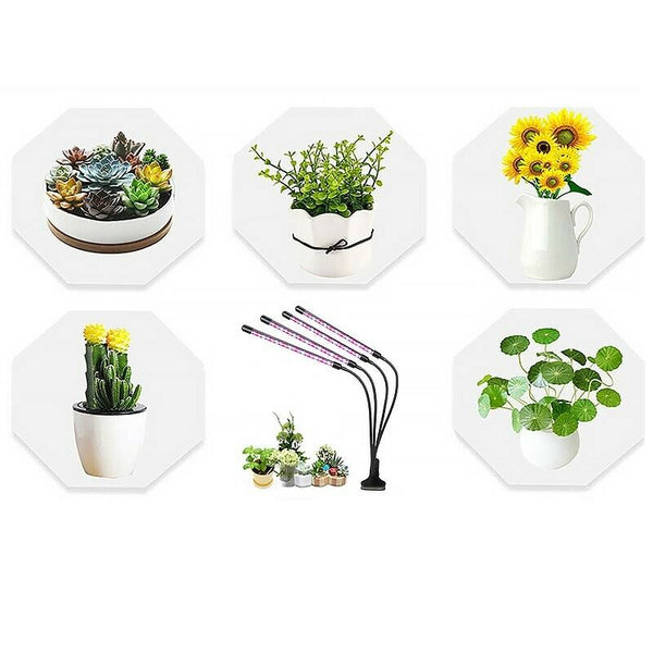 4 Head 80 LED Grow Light Growing Veg Flower Indoor Clip 40W Plant Lamp - Lets Party