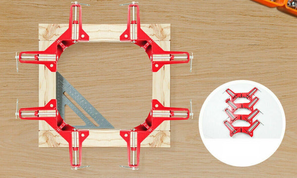 4-Piece Corner Clamp 90 Degree Right Angle Outside Vise Frame Holder Timber Work - Lets Party