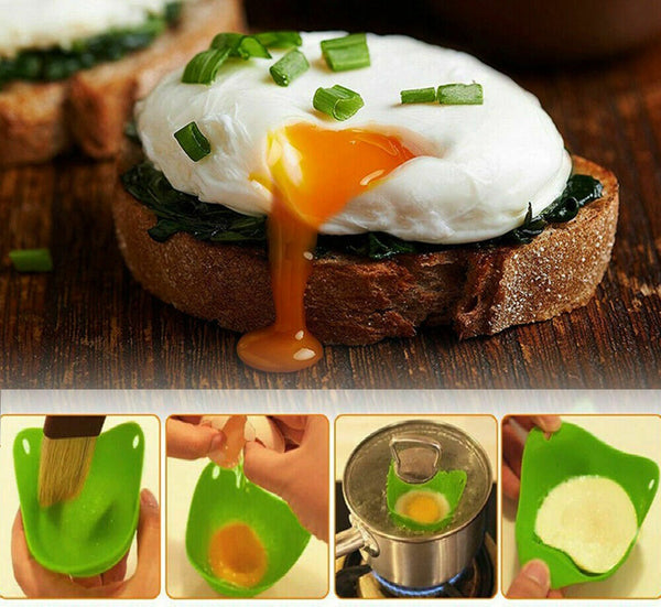 4pcs Silicone Egg Poacher Poaching Pods Pan Poached Cups Moulds For Kitchen - Lets Party