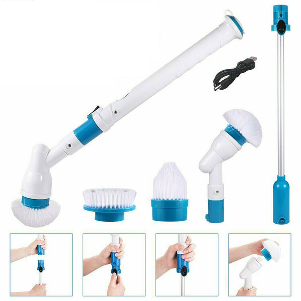 Turbo Spin Scrub Mop Bath Cleaning Brush High Floor Scrubber Hurricane Home - Lets Party