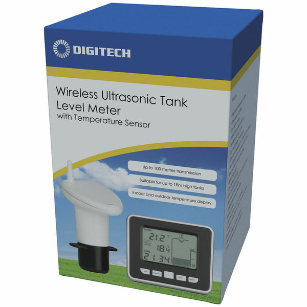 Digitech Ultrasonic Water Tank Level Meter Thermo Sensor Time Display XC0331 - Lets Party