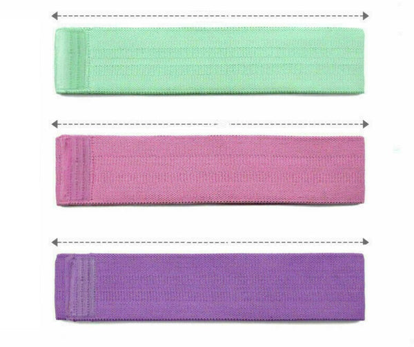 Resistance Booty Bands Set-3 Hip Circle Loop Bands Workout Exercise Guide & Bag - Lets Party