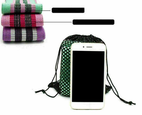 Resistance Booty Bands Set-3 Hip Circle Loop Bands Workout Exercise Guide & Bag - Lets Party