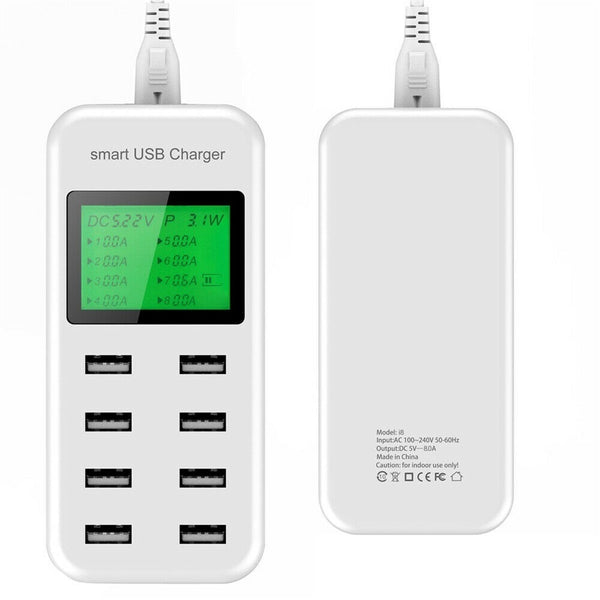 8 Port Smart USB Fast Charging Station Wall Charger for iPhone iPad Samsung - Lets Party