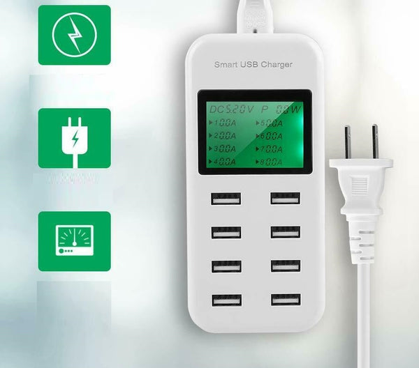 8 Port Smart USB Fast Charging Station Wall Charger for iPhone iPad Samsung - Lets Party