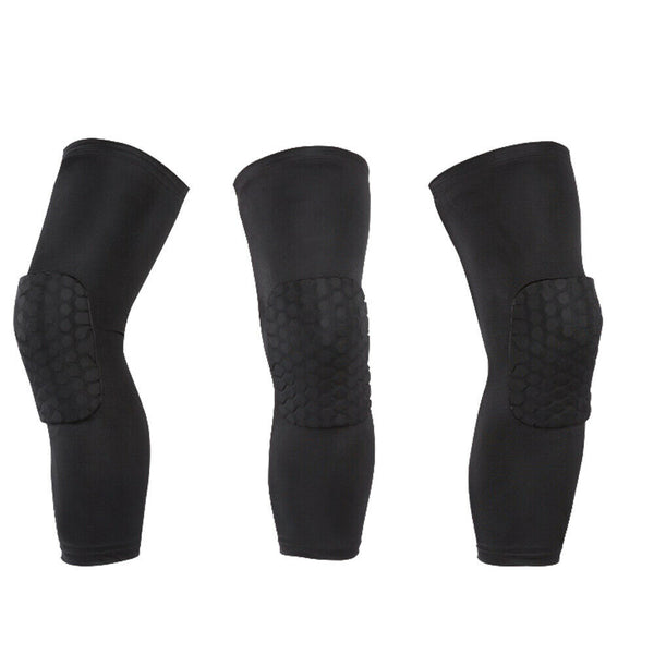 Leg Long Sleeve Protector Support Brace Honeycomb Pad Basketball Knee Crashproof - Lets Party