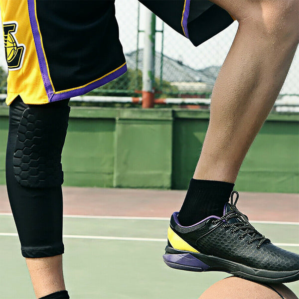 Leg Long Sleeve Protector Support Brace Honeycomb Pad Basketball Knee Crashproof - Lets Party