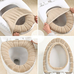 Cover Seat Bathroom Cushion Closestool Toilet Soft Pad Washable Warmer Mat