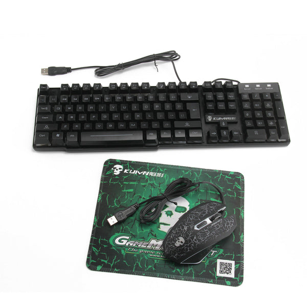 T6 Gaming Keyboard and Mouse Set Rainbow Backlight Usb Ergonomic for PC Laptop - Lets Party