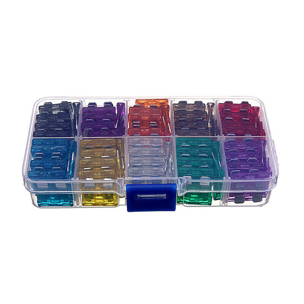 100 Standard Blade Auto Car Assorted Fuse Assortment Kits Sets 2A-35A With Box - Lets Party