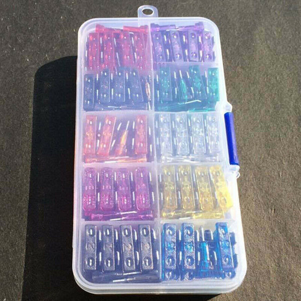 100 Standard Blade Auto Car Assorted Fuse Assortment Kits Sets 2A-35A With Box - Lets Party