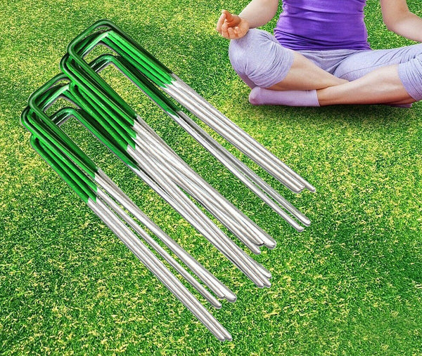 Primeturf Synthetic Artificial Grass Pins Fake Lawn Turf Weedmat U Pegs Plants - Lets Party