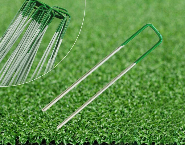 Primeturf Synthetic Artificial Grass Pins Fake Lawn Turf Weedmat U Pegs Plants - Lets Party