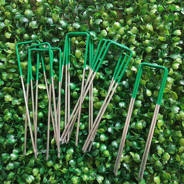 Primeturf Synthetic Artificial Grass Pins Fake Lawn Turf Weedmat U Pegs Plants - Lets Party