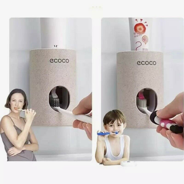 Automatic Bath Wall Mounted Dispenser Toothbrush Stand Toothpaste Holder - Lets Party