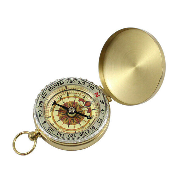 Classic Portable Brass Compass Camping Survival Outdoor Hiking Watch Map - Lets Party
