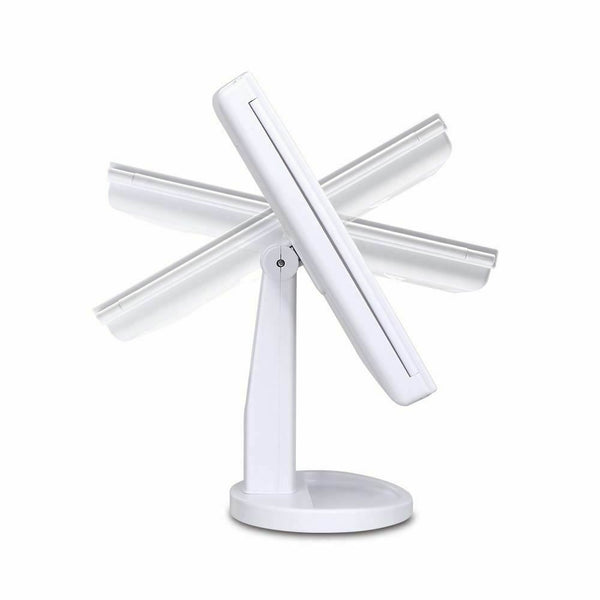 Makeup Mirror With LED Light Standing Mirror Magnifying Tri-Fold Touch NEW - Lets Party