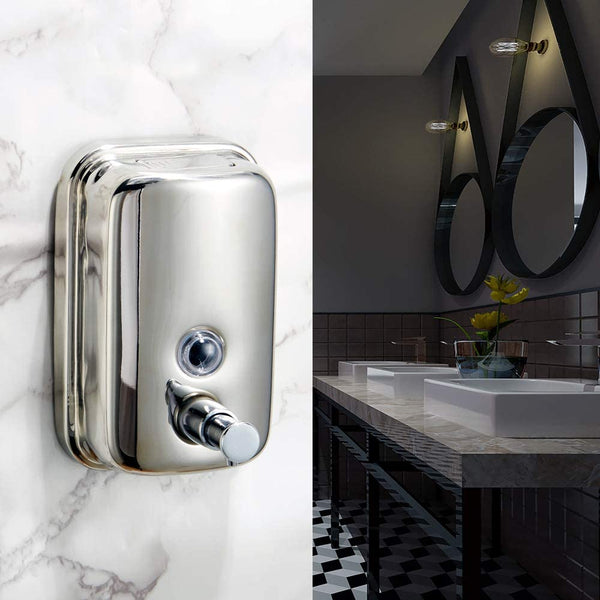 Soap Dispenser Stainless Steel Commercial Grade Wall Mounted Lotion 800ML - Lets Party