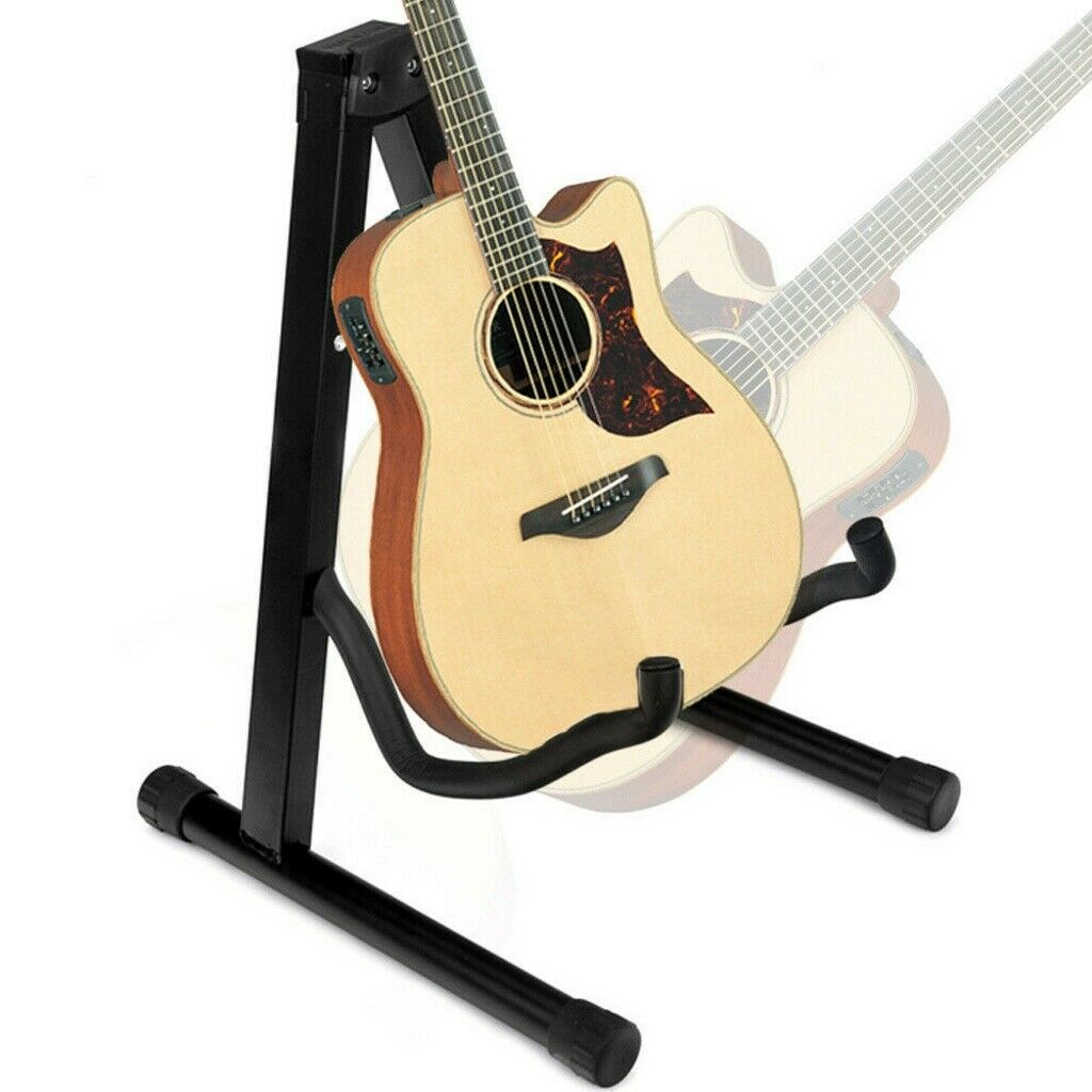 Portable Folding Electric Acoustic Bass Guitar Stand A Frame Floor Rack Holder - Lets Party