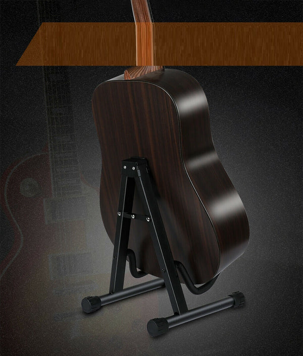 Portable Folding Electric Acoustic Bass Guitar Stand A Frame Floor Rack Holder - Lets Party