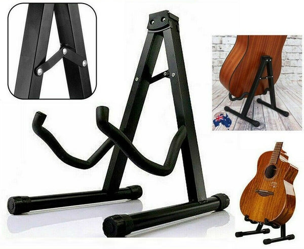 Portable Folding Electric Acoustic Bass Guitar Stand A Frame Floor Rack Holder - Lets Party