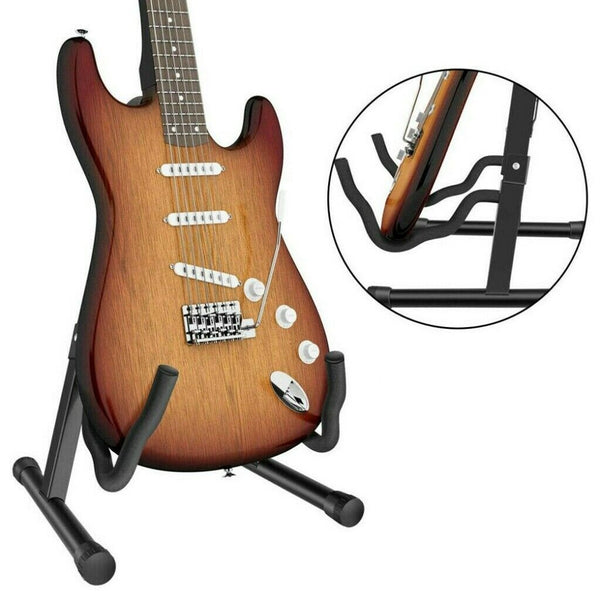 Portable Folding Electric Acoustic Bass Guitar Stand A Frame Floor Rack Holder - Lets Party