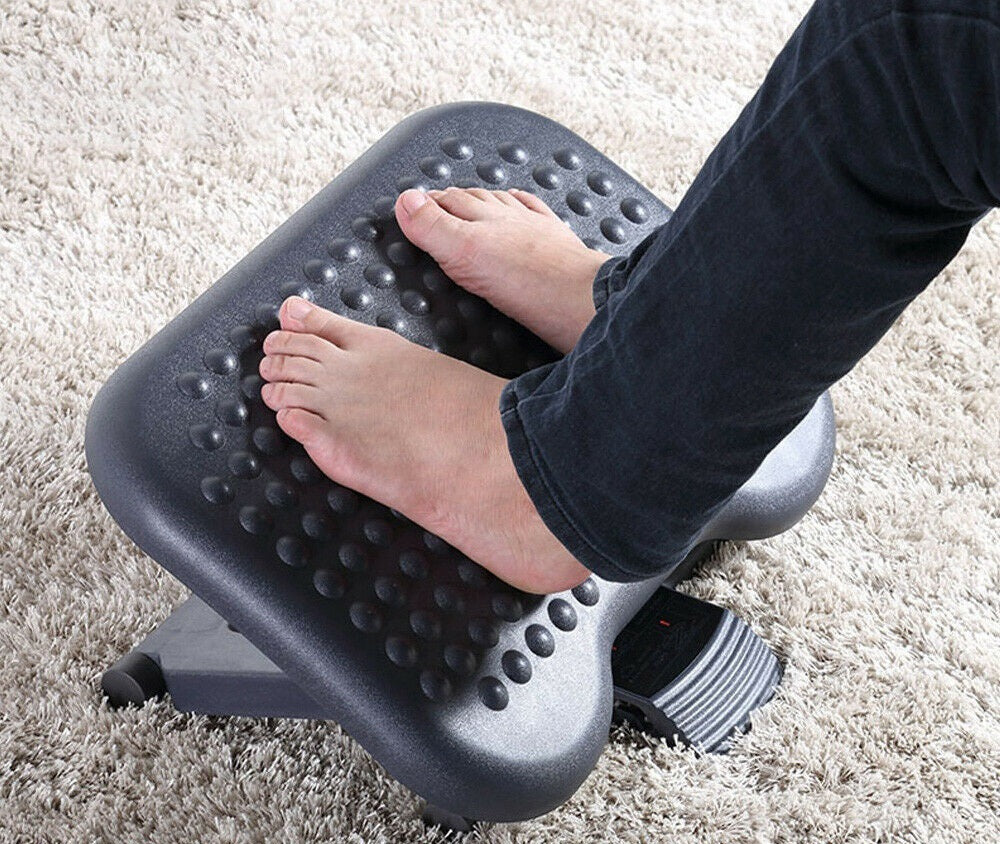 Adjustable Foot Rest Stool Office Computer Desk Footrest Comfort Height Angle AU - Lets Party
