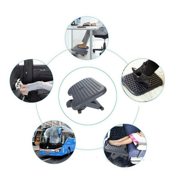 Adjustable Foot Rest Stool Office Computer Desk Footrest Comfort Height Angle AU - Lets Party