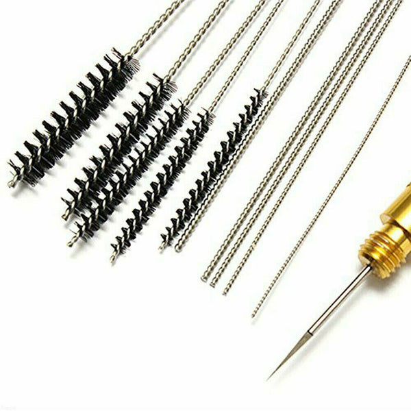 11pcs Airbrush Cleaning Needle & Brush Accessories Kit for Spray Gun Cleaner GD - Lets Party