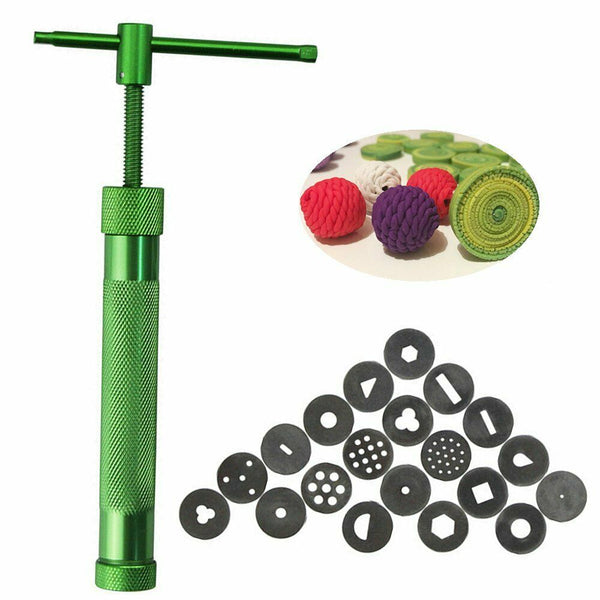 DIY Polymer Clay Gun Extruder Sculpey Sculpting Tool w/ 20 Discs Cake Tool Craft - Lets Party