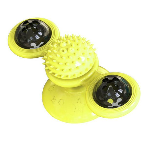 Cat Puzzle Turning Windmill Toy Turntable Teasing Pet Toy Tickle Hair Brush AUS - Lets Party