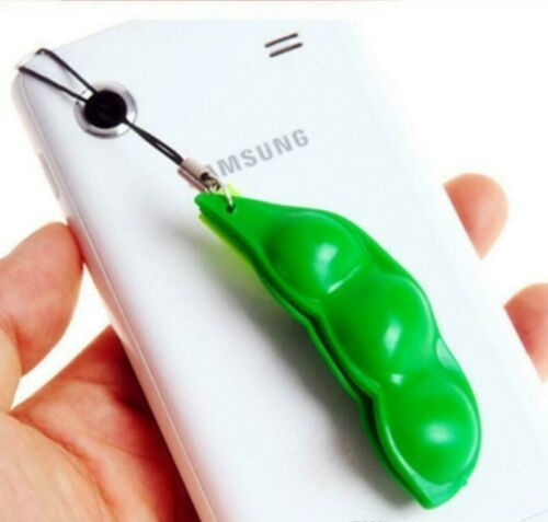 Simulation Squeezy Bean Stress Relief Toy Anti-anxiety Autism Pea Pod Keyring GD - Lets Party