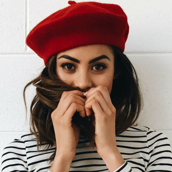Women's Ladies Beanie Wool French Beret Newsboy Hat Cap Winter Warm Hats Girls - Lets Party