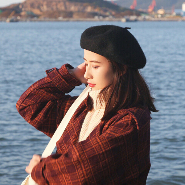 Women's Ladies Beanie Wool French Beret Newsboy Hat Cap Winter Warm Hats Girls - Lets Party