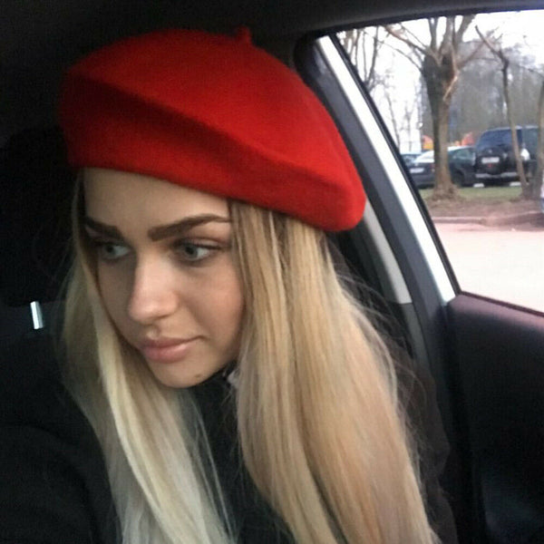 Women's Ladies Beanie Wool French Beret Newsboy Hat Cap Winter Warm Hats Girls - Lets Party